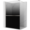 Mexen Kioto+ Duschwand mit Regal Walk-in 140 x 200 cm, Ombre Schwarz 8 mm, gebürsteter Nickel - 800-140-121-97-76