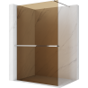 Mexen Kioto+ Duschwand mit Ablage Walk-in 100 x 200 cm, Bronze 8 mm, Chrom - 800-100-121-01-32