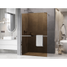 Mexen Kioto+ Duschwand mit Ablage Walk-in 130 x 200 cm, bronzefarben 8 mm, Chrom - 800-130-121-01-32