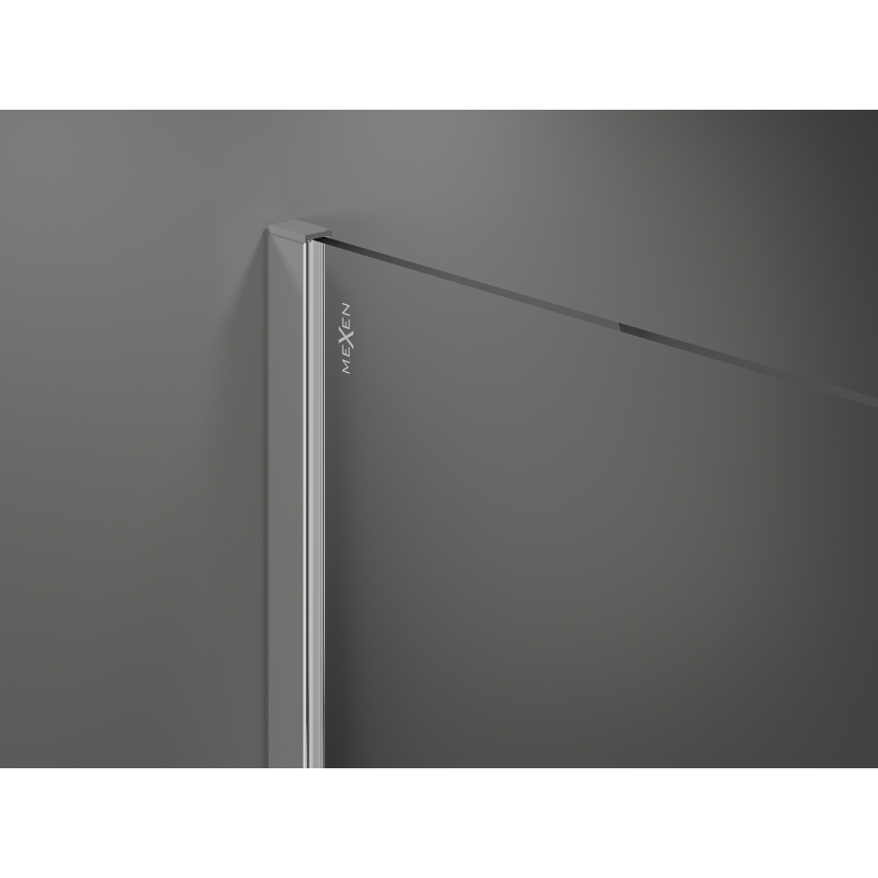 Mexen Kioto+ Duschwand mit Ablage Walk-in 130 x 200 cm, bronzefarben 8 mm, Chrom - 800-130-121-01-32