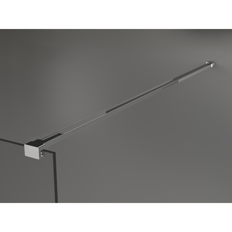 Mexen Kioto+ Duschwand mit Ablage Walk-in 130 x 200 cm, bronzefarben 8 mm, Chrom - 800-130-121-01-32