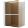 Mexen Kioto+ Duschwand mit Regal Walk-in 90 x 200 cm, Bronze 8 mm, Weiß - 800-090-121-20-32