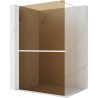 Mexen Kioto+ Duschwand mit Ablage Walk-in 120 x 200 cm, Bronze 8 mm, Weiß - 800-120-121-20-32