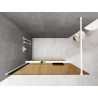 Mexen Kioto+ Duschwand mit Ablage Walk-in 140 x 200 cm, Bronze 8 mm, Weiß - 800-140-121-20-32