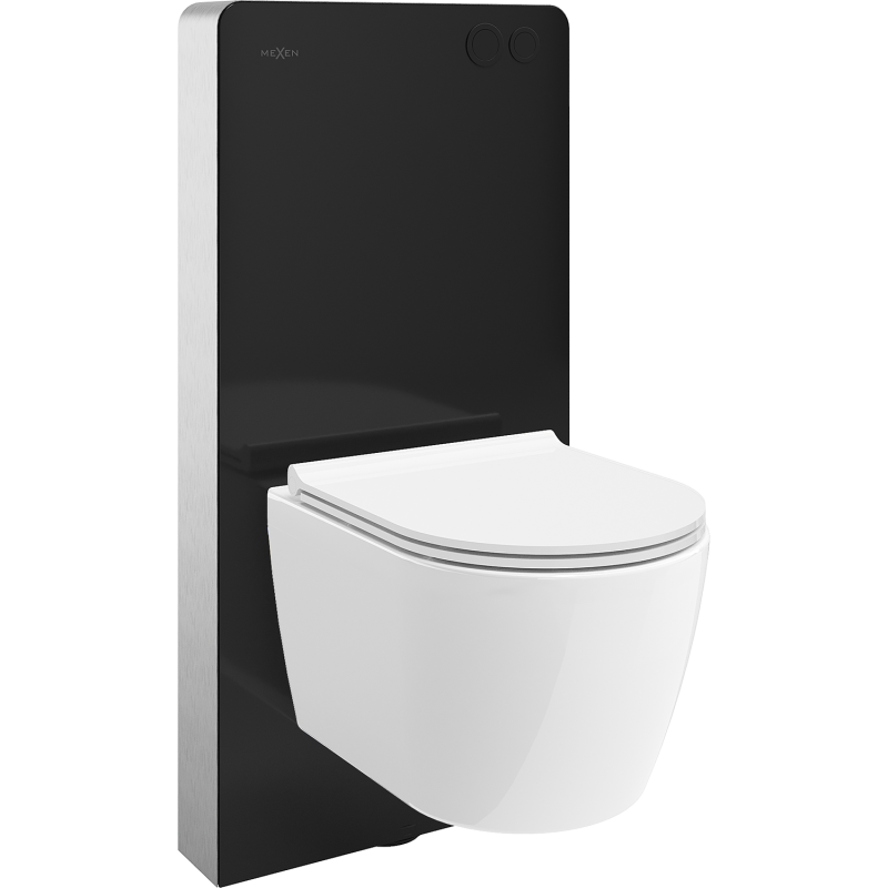 Mexen Carmen Aufputz-WC-Set mit pneumatischem Tex Air G Gestell, WC-Schüssel Tornado und Absenkautomatik, weiß -