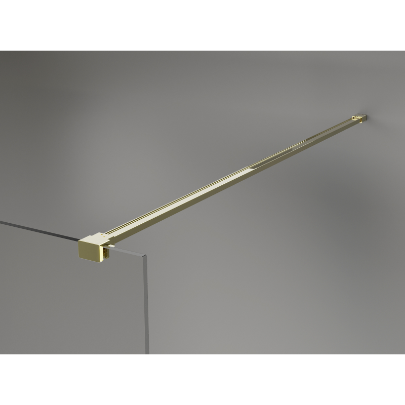 Mexen Kioto+ Duschwand mit Regal Walk-in 130 x 200 cm, Bronze 8 mm, Gold - 800-130-121-50-32