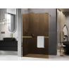 Mexen Kioto+ Duschwand mit Ablage Walk-in 140 x 200 cm, Bronze 8 mm, Gold - 800-140-121-50-32