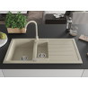 Mexen Andres Granitspüle 1,5-Becken mit Abtropffläche und Küchenarmatur Telma, beige - 6515-69-670200-69