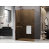 Mexen Kioto+ Duschtrennwand mit Ablage Walk-in 100 x 200 cm, bronze 8 mm, Roségold - 800-100-121-60-32