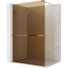 Mexen Kioto+ Duschtrennwand mit Ablage Walk-in 100 x 200 cm, bronze 8 mm, Roségold - 800-100-121-60-32