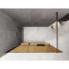 Mexen Kioto+ Duschabtrennung mit Ablage Walk-in 110 x 200 cm, Bronze 8 mm, Roségold - 800-110-121-60-32