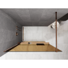 Mexen Kioto+ Duschwand mit Regal Walk-in 120 x 200 cm, braun 8 mm, Roségold - 800-120-121-60-32
