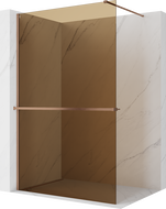 Mexen Kioto+ Duschwand mit Regal Walk-in 70 x 200 cm, Bronze 8 mm, gebürstetes Kupfer - 800-070-121-65-32