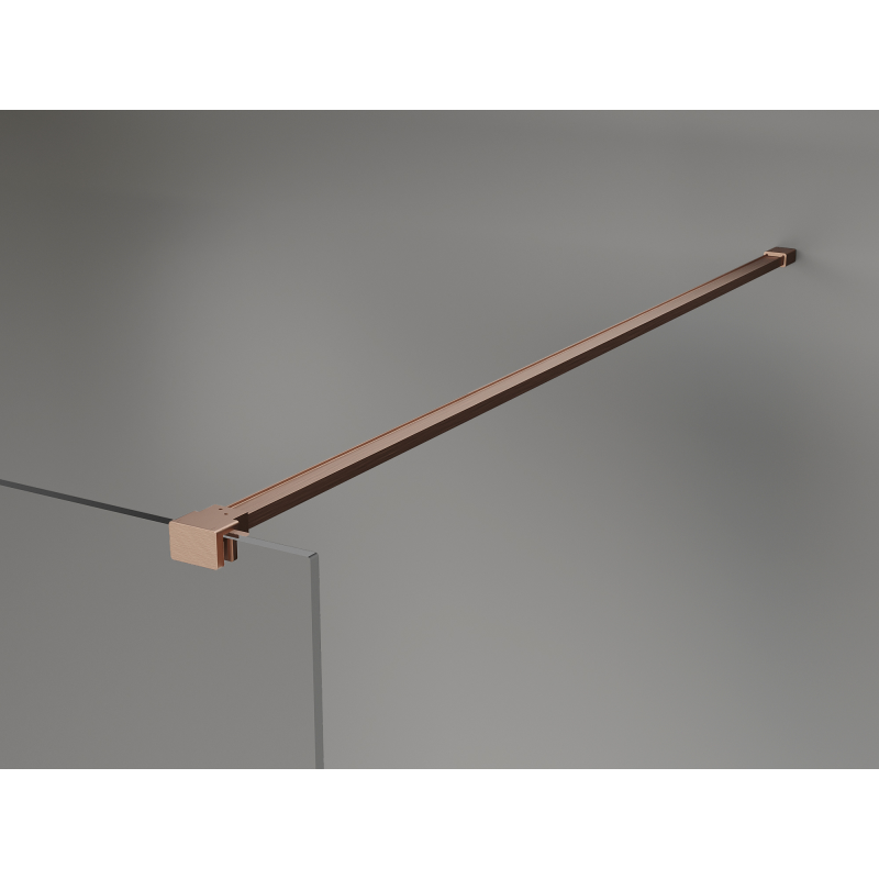 Mexen Kioto+ Duschwand mit Ablage Walk-in 120 x 200 cm, Bronze 8 mm, gebürstetes Kupfer - 800-120-121-65-32