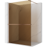 Mexen Kioto+ Duschwand mit Regal Walk-in 130 x 200 cm, Bronze 8 mm, gebürstetes Kupfer - 800-130-121-65-32