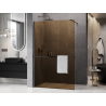 Mexen Kioto+ Duschwand mit Ablage Walk-in 70 x 200 cm, Braun 8 mm, gebürstetes Gun Gray - 800-070-121-66-32