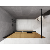Mexen Kioto+ Duschwand mit Ablage Walk-in 110 x 200 cm, Bronze 8 mm, Schwarz - 800-110-121-70-32