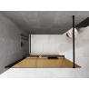 Mexen Kioto+ Duschwand mit Ablage Walk-in 120 x 200 cm, bronze 8 mm, schwarz - 800-120-121-70-32