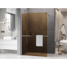 Mexen Kioto+ Duschwand mit Regal Walk-in 140 x 200 cm, Bronze 8 mm, gebürsteter Nickel - 800-140-121-97-32