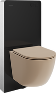 Mexen Lena Unterputz-WC-Set mit pneumatischem Rahmen Tex Air G mit WC-Schüssel und Soft-Close-Sitz, cappuccino matt