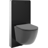 Mexen Lena WC-Unterputzset mit pneumatischem Tex Air G Rahmen, WC-Schüssel und Absenkautomatik, dunkelgrau matt
