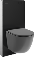 Mexen Lena WC-Unterputzset mit pneumatischem Tex Air G Rahmen, WC-Schüssel und Absenkautomatik, dunkelgrau matt