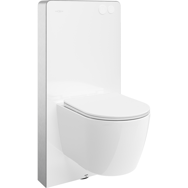 Mexen Carmen Aufputz-WC-Set Pneumatischer Rahmen Tex Air G mit WC Tornado und Soft-Close-Sitz, weiß - 615030880300TA