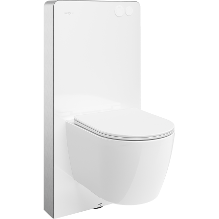 Mexen Carmen Aufputz-WC-Set Pneumatischer Rahmen Tex Air G mit WC Tornado und Soft-Close-Sitz, weiß - 615030880300TA