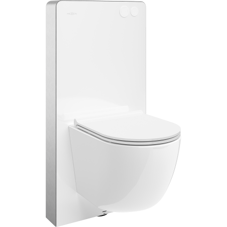 Mexen Lena Oberputz-WC-Set mit pneumatischem Tex Air G Tragrahmen, WC-Schüssel und Softclose-Sitz, weiß - 615030220500A-20