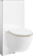 Mexen Lena Unterputz-WC-Set Pneumatikgestell Tex Air G mit WC-Schüssel und Absenkautomatik, Weiß/Gold - 615030224005A-20