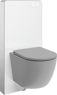 Mexen Lena Wandmontierte WC-Garnitur mit pneumatischem Tex Air G Rahmen, WC-Schüssel und Soft-Close-Sitz, hellgrau matt