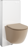 Mexen Lena Aufputz-WC-Set mit pneumatischem Tex Air G Rahmen, WC-Schüssel und Soft-Close-Sitz, Cappuccino matt