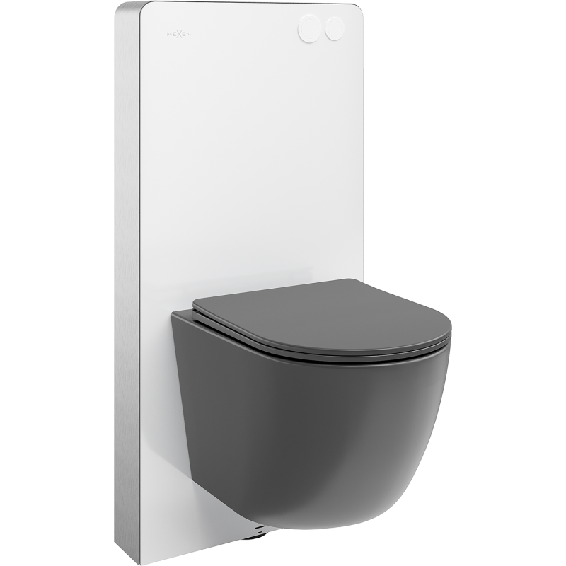 Mexen Lena Unterputz-WC-Set mit pneumatischem Tex Air G Gestell, WC-Schüssel und Absenkautomatik, dunkelgrau matt