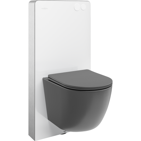 Mexen Lena Unterputz-WC-Set mit pneumatischem Tex Air G Gestell, WC-Schüssel und Absenkautomatik, dunkelgrau matt