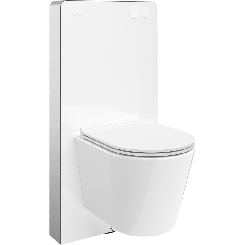 Mexen Rico Unterputz-WC-Satz mit pneumatischem Rahmen Tex Air G mit WC-Schüssel Tornado und Softclose-Deckel, weiß