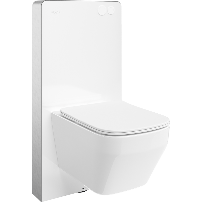 Mexen Riva Aufputz-WC-Set Tex Air G mit pneumatischem Gestell, WC-Schüssel Tornado und Softclose-Sitz, weiß