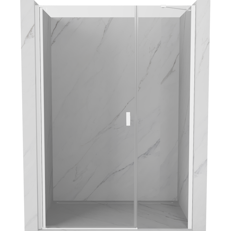 Mexen Mist-B aufklappbare Duschabtrennung 115 cm, transparent, weiß - 8A2-115-001-20-00