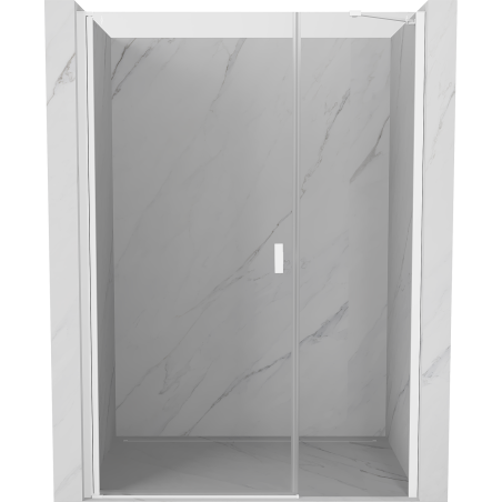 Mexen Mist-B aufklappbare Duschabtrennung 115 cm, transparent, weiß - 8A2-115-001-20-00