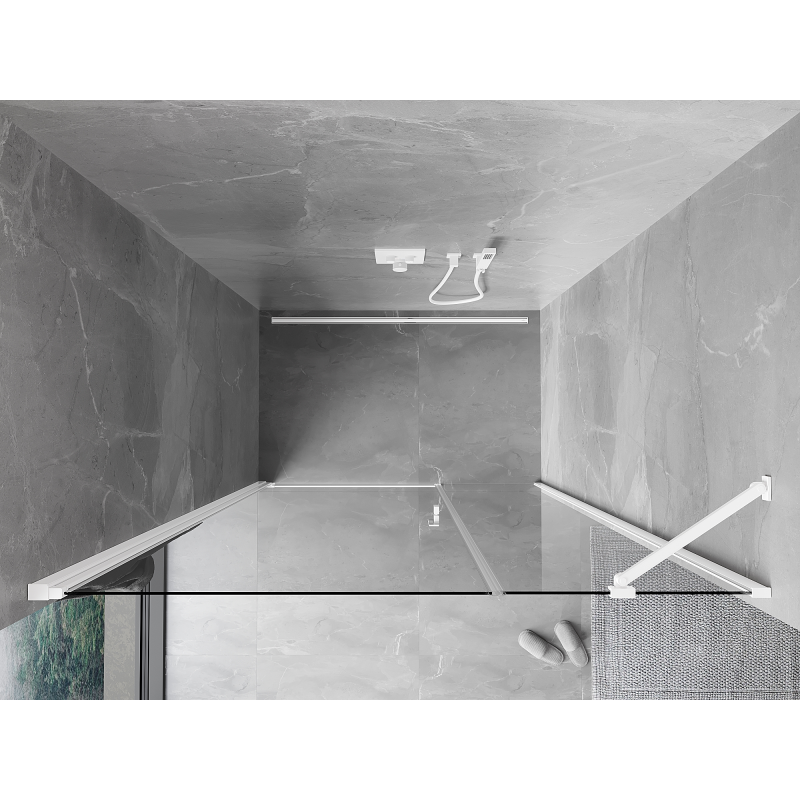 Mexen Mist-B Schwenkbare Duschtür 120 cm, transparent, weiß - 8A2-120-001-20-00