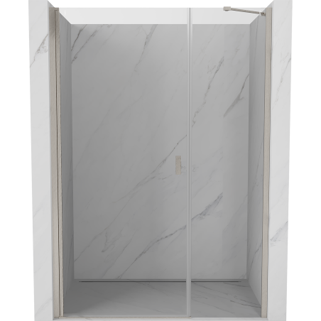 Mexen Mist-B 110 cm schwenkbare Duschabtrennung, transparent, gebürstetes Nickel - 8A2-110-001-97-00