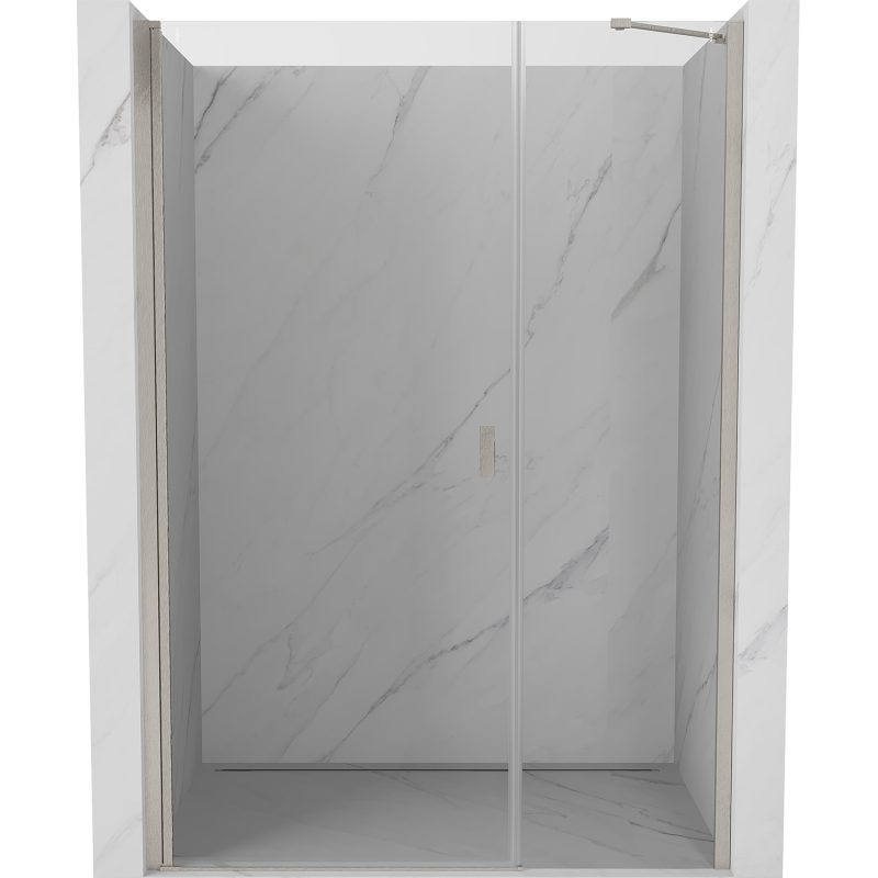 Mexen Mist-B Schwenkbare Duschkabinentür 115 cm, transparent, gebürstetes Nickel - 8A2-115-001-97-00