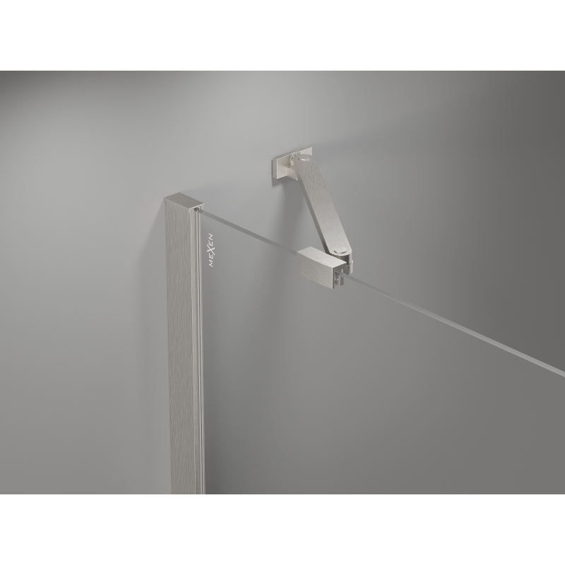 Mexen Mist-B Duschdrehtür 120 cm, transparent, gebürsteter Nickel - 8A2-120-001-97-00