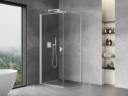 Mexen Mist-B Duschkabine schwenkbar 80 x 80 cm, transparent, weiß - 8A2T-080-080-20-00