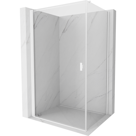 Mexen Mist-B Duschkabine schwenkbar 95 x 85 cm, transparent, weiß - 8A2T-095-085-20-00