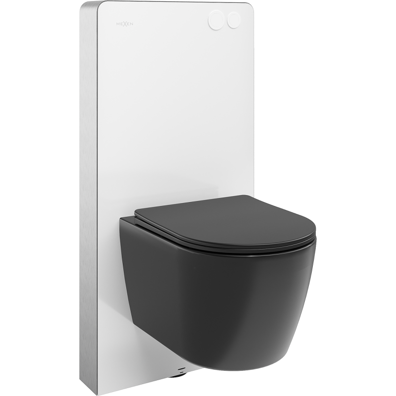 Mexen Carmen Aufputz-WC-Set mit pneumatischem Rahmen Tex Air G mit WC-Schüssel und Soft-Close-Sitz, Schwarz Matt