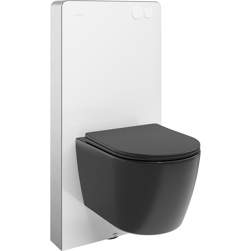 Mexen Carmen WC-Aufputzset pneumatischer Tex Air G Rahmen mit WC-Schüssel Tornado und Soft-Close-Sitz, schwarz matt