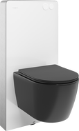 Mexen Carmen WC-Aufputzset pneumatischer Tex Air G Rahmen mit WC-Schüssel Tornado und Soft-Close-Sitz, schwarz matt