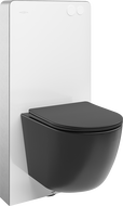 Mexen Lena Aufputz-WC-Set mit pneumatischem Rahmen Tex Air G mit WC-Schüssel und Softclose-Sitz, Schwarz Matt