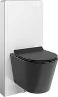 Mexen Rico Aufputz-WC-Set pneumatischer Rahmen Tex Air G mit WC-Schüssel Tornado und Soft-Close-Sitz, schwarz matt