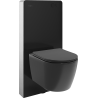 Mexen Carmen Aufputz-WC-Set pneumatischer Rahmen Tex Air G mit WC-Schüssel und Absenkautomatik, schwarz matt - 615030881085A-70